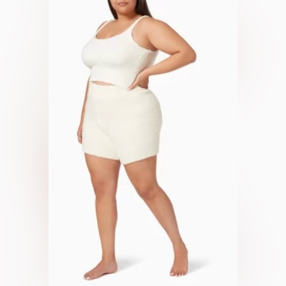 Skims Cozy Knit Shorts in Bone White Size S/M